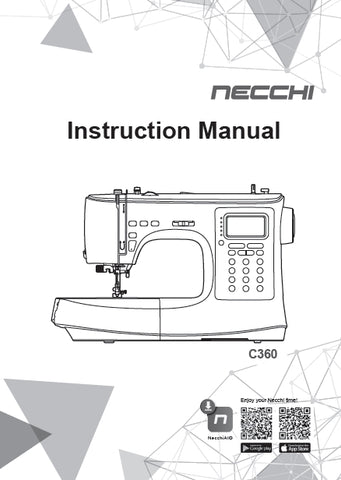 NECCHI C360 SEWING MACHINE INSTRUCTION MANUAL 96 PAGES ENGLISH