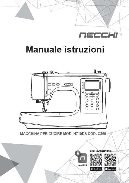 NECCHI C360 MACCHINA PER CUCIRE MANUALE ISTRUZIONI 96 PAGES ITALIANO