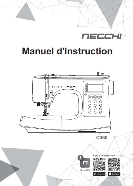 NECCHI C360 MACHINE A COUDRE MANUEL D'INSTRUCTION 96 PAGES EN FRANCAIS ...