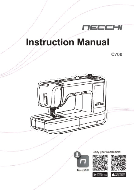 NECCHI C700 SEWING MACHINE INSTRUCTION MANUAL 122 PAGES ENGLISH