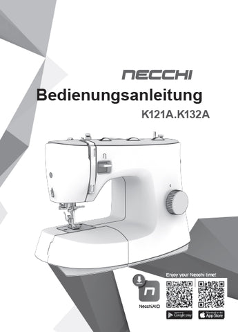 NECCHI K121A K132A NAHMASCHINE BEDIENUNGSANLEITUNG 60 SEITE DEUTSCH