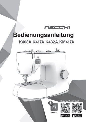 NECCHI K408A K417A K432A KM417A NAHMASCHINE BEDIENUNGSANLEITUNG 60 SEITE DEUTSCH