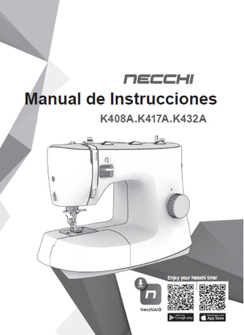 NECCHI K408A K417A K432A MAQUINA DE COSER MAUAL DE INSTRUCCIONES 60 PAGES ESPANOL