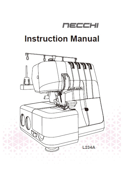 NECCHI L234A SEWING MACHINE INSTRUCTION MANUAL 52 PAGES ENGLISH