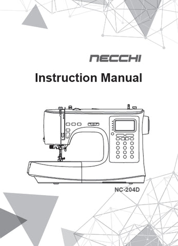 NECCHI NC-204D SEWING MACHINE INSTRUCTION MANUAL 92 PAGES ENGLISH