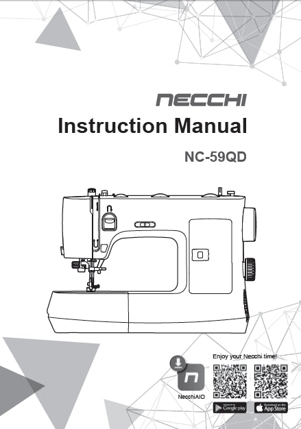 NECCHI NC-59QD SEWING MACHINE INSTRUCTION MANUAL 64 PAGES ENGLISH