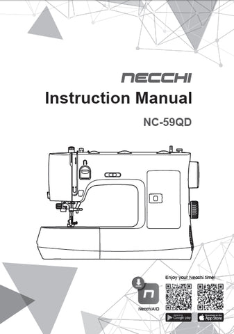 NECCHI NC-59QD SEWING MACHINE INSTRUCTION MANUAL 64 PAGES ENGLISH