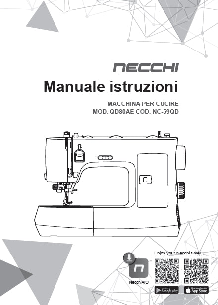 NECCHI NC-59QD MACCHINA PER CUCIRE MANUALE ISTRUZIONI 64 PAGES ITALIANO