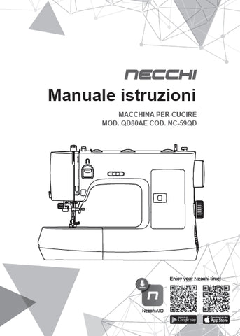 NECCHI NC-59QD MACCHINA PER CUCIRE MANUALE ISTRUZIONI 64 PAGES ITALIANO