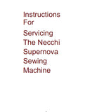 NECCHI SUPERNOVA SEWING MACHINE SERVICE MANUAL 122 ENGLISH