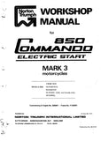 NORTON COMMANDO 850 MK III MOTORCYCLE 1975 WORKSHOP MANUAL 180 PAGES ENG