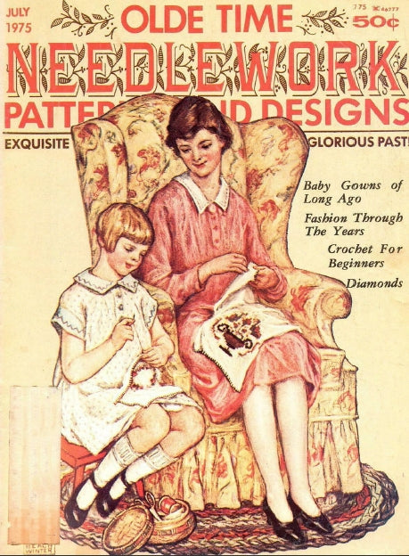 OLDE TIME NEEDLEWORK 7-75 PATTERNS AND DESIGNS SEWING BOOK 68 PAGES ENG