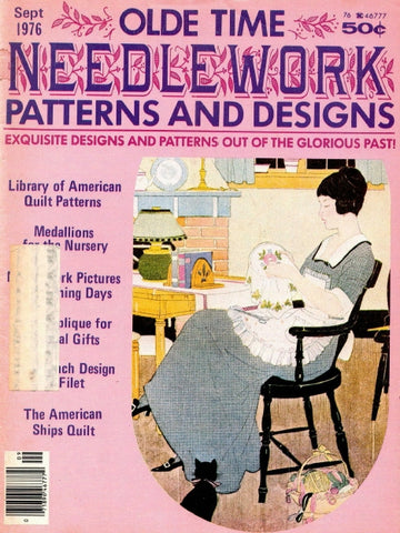 OLDE TIME NEEDLEWORK 9-76 PATTERNS AND DESIGNS SEWING BOOK 68 PAGES ENG