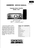 ONKYO A-921 INTEGRATED STEREO AMPLIFIER SERVICE MANUAL INC  SCHEM DIAGS 16 PAGES ENG