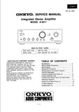 ONKYO A-9511 INTEGRATED STEREO AMPLIFIER SERVICE MANUAL INC SCHEM DIAGS 16 PAGES ENG