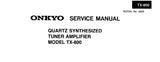 ONKYO TX-800 QUARTZ SYNTHESIZED TUNER AMPLIFIER SERVICE MANUAL INC SCHEM DIAGS 20 PAGES ENG