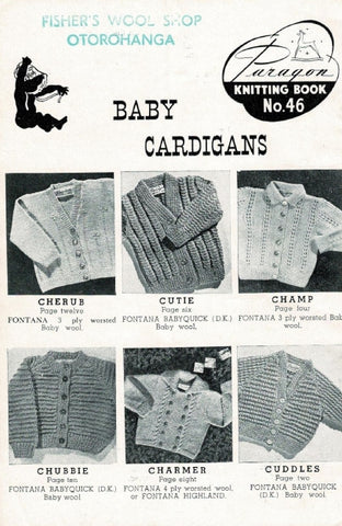 PARAGON 46 KNITTING PATTERNS BABY CARDIGANS KNITTING BOOK 16 PAGES ENG