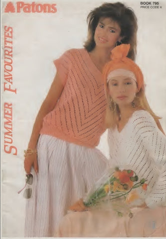 PATONS 795 SUMMER FAVOURITES KNITTING PATTERNS KNITTING BOOK 32 PAGES ENG