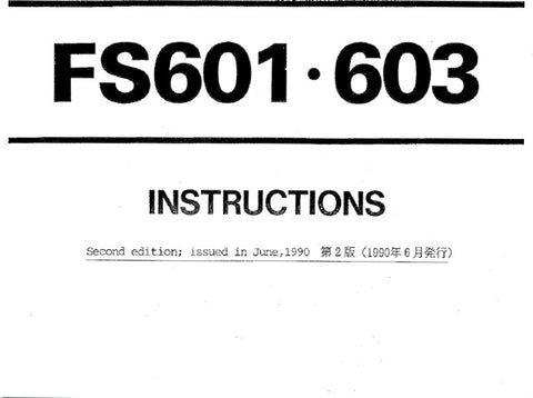 PEGASUS FS601 FS603 SEWING MACHINE INSTRUCTION MANUAL 24 PAGES ENG