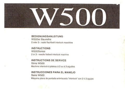 PEGASUS W500 SEWING MACHINE INSTRUCTION MANUAL 41 PAGES ENG DE FR ESP