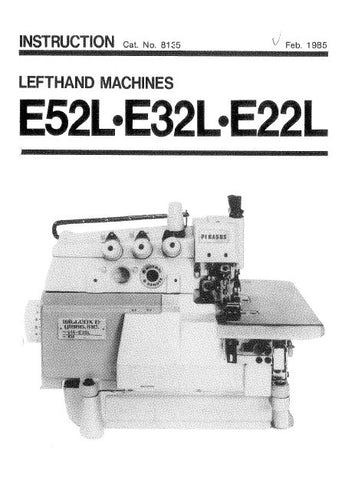 PEGASUS E52L E32L E22L SEWING MACHINE INSTRUCTION MANUAL 44 PAGES ENG