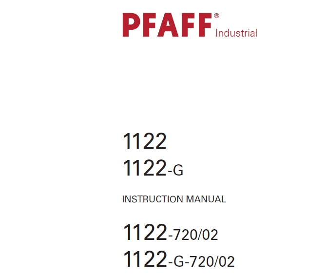 PFAFF 1122 1122-G 1122-720/02 1122-G-720/02 SEWING MACHINE INSTRUCTION MANUAL 46 PAGES ENG