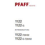 PFAFF 1122 1122-G 1122-720/02 1122-G-720/02 SEWING MACHINE BETRIEBSANLEITUNG 46 SEITE DEUT