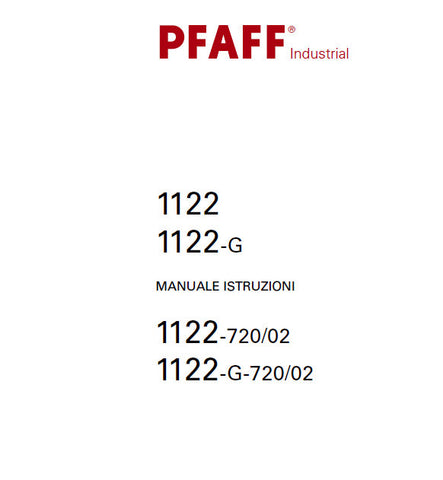 PFAFF 1122 1122-G 1122-720/02 1122-G-720/02 SEWING MACHINE MANUALE ISTRUZIONI 46 PAGES ITAL