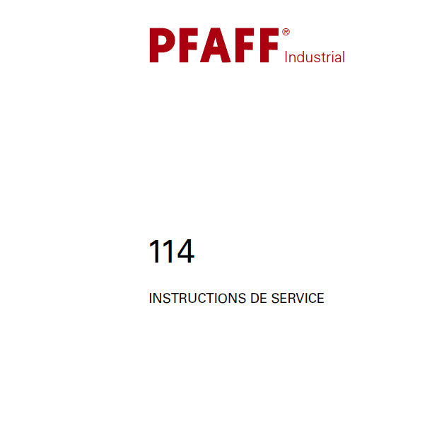 PFAFF 114 SEWING MACHINE INSTRUCTIONS DE SERVICE 36 PAGES FRANC