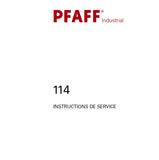 PFAFF 114 SEWING MACHINE INSTRUCTIONS DE SERVICE 36 PAGES FRANC