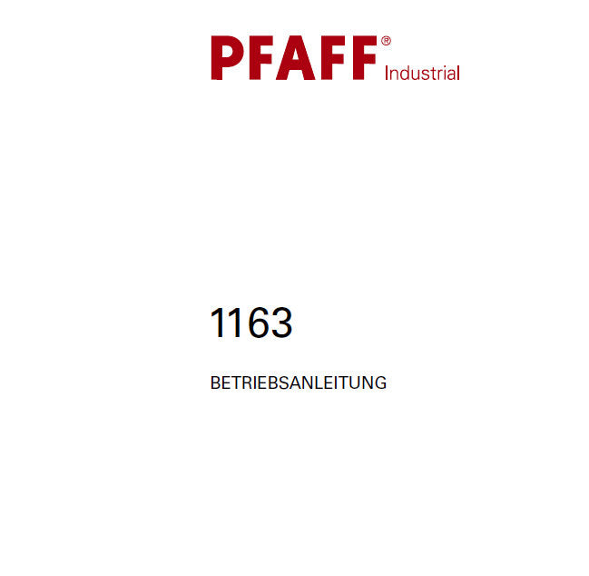 PFAFF 1163 SEWING MACHINE BETRIEBSANLEITUNG 36 SEITE DEUT