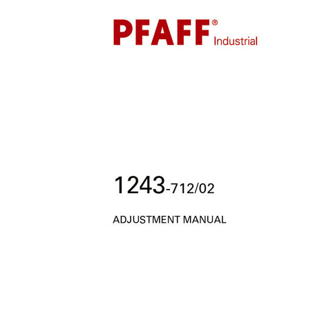 PFAFF 1243-712/02 SEWING MACHINE ADJUSTMENT MANUAL BOOK 34 PAGES ENG