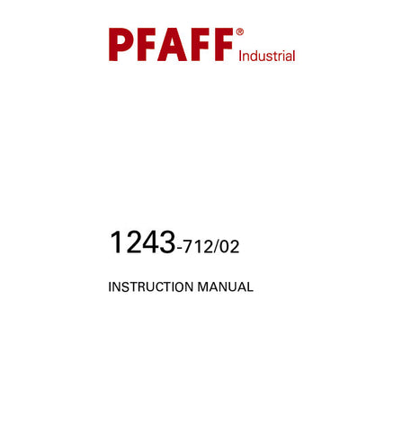 PFAFF 1243-712/02 SEWING MACHINE INSTRUCTION MANUAL 38 PAGES ENG
