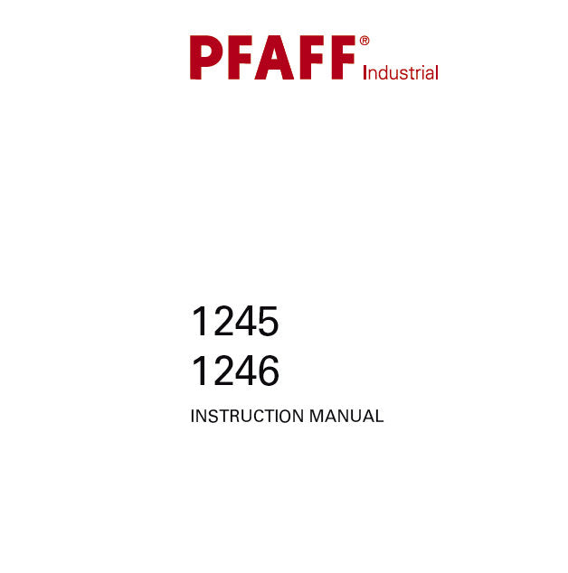 PFAFF 1245 1246 SEWING MACHINE INSTRUCTION MANUAL 44 PAGES ENG