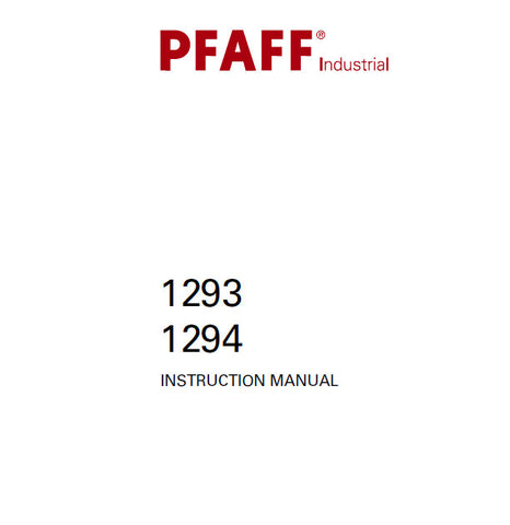 PFAFF 1293 1294 SEWING MACHINE INSTRUCTION MANUAL 42 PAGES ENG