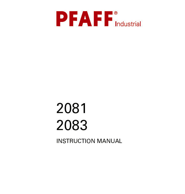 PFAFF 2081 2083 SEWING MACHINE INSTRUCTION MANUAL 36 PAGES ENG