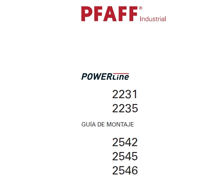 PFAFF 2231 2235 2542 2545 2546 POWERLINE MAQUINA DE COSER GUIA DE MONTAJE 38 PAGES ESP