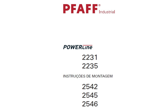 PFAFF 2231 2235 2542 2545 2546 POWERLINE MAQUINA DE COSTUR INSTRUCOES DE MONTAGEM 38 PAGES PT