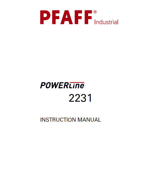 PFAFF 2231 POWERLINE SEWING MACHINE INSTRUCTION MANUAL 30 PAGES ENG