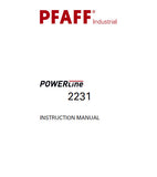 PFAFF 2231 POWERLINE SEWING MACHINE INSTRUCTION MANUAL 30 PAGES ENG