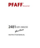 PFAFF 2481-3/01-980/30 PLUSLINE SEWING MACHINE INSTRUCTION MANUAL 70 PAGES ENG