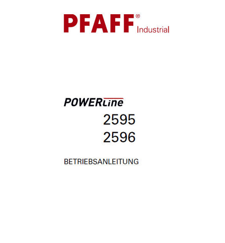 PFAFF 2595 2538 POWERLINE SEWING MACHINE BETRIEBSANLEITUNG 38 SEITE DEUT