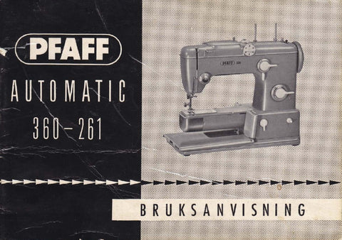 PFAFF 360-261 SYMASKIN BRUKSANVISNING 59 PAGES SVENSKA SW