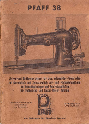 PFAFF 38 NAHMASCHINE GEBRAUCHSANWEISUNG 93 SEITE DEUTSCH