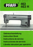 PFAFF 463 463H NAHMASCHINE SEWING MACHINE GEBRAUCHSANLEITUNG INSTRUCTION BOOK 14 PAGES SEITE DEUT ENG FR  ESP IT