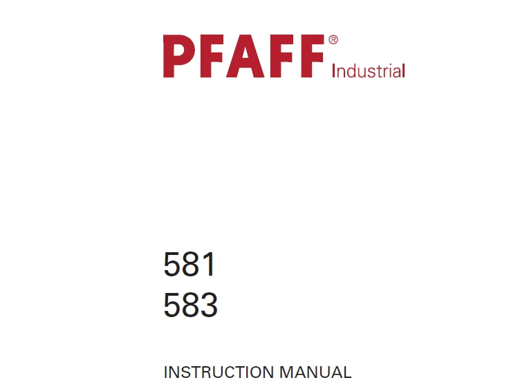 PFAFF 581 583 SEWING MACHINE INSTRUCTION MANUAL 40 PAGES ENG