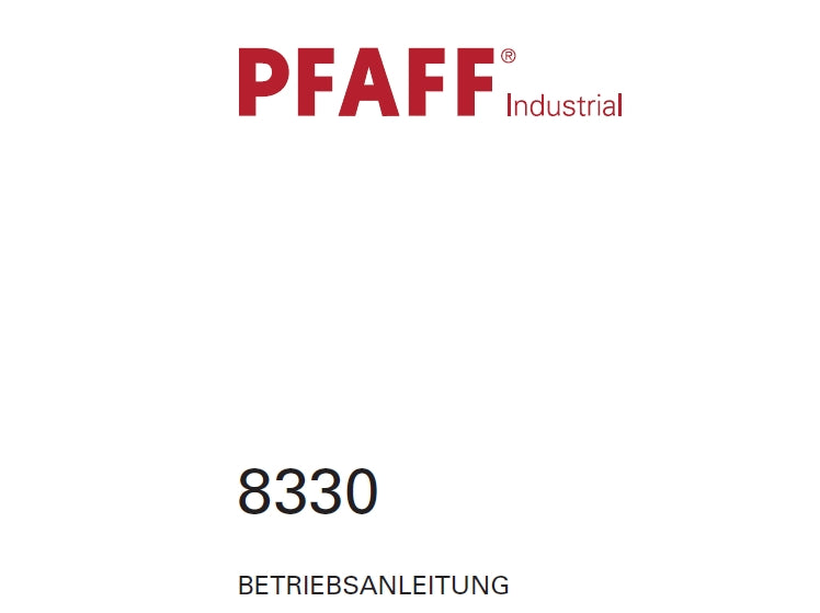 PFAFF 8330 NAHMASCHINE BETRIEBSANLEITUNG 106 SEITE DEUT