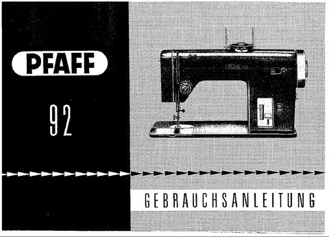 PFAFF 92 NAHMASCHINE GEBRAUCHSANLEITUNG 50 SEITE DEUTSCH