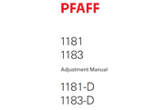 PFAFF 1181 1183 1181-D 1183-D SEWING MACHINE ADJUSTMENT MANUAL 54 PAGES ENG