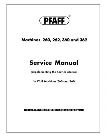PFAFF 260 262 360 362 SEWING MACHINE SERVICE MANUAL 71 PAGES ENGLISH